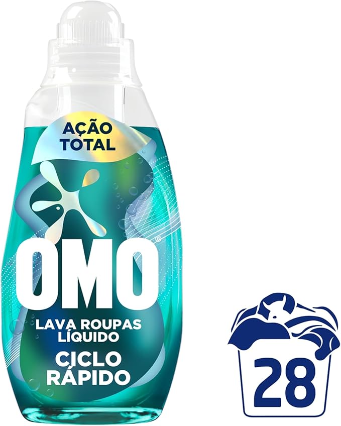 Lava-Roupas Líquido Omo Ciclo Rápido Ação Total Frasco 1,4L