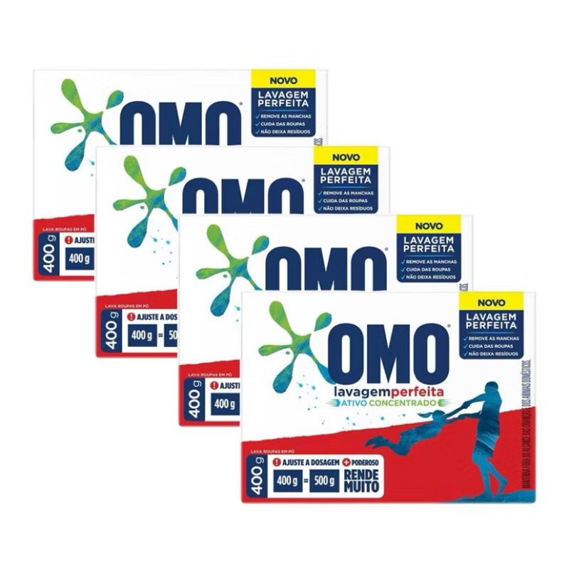 Kit 4 Lava Roupas em Pó OMO 400g